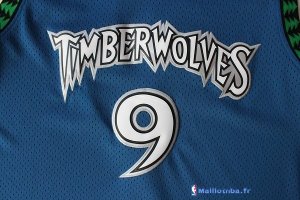 Maillot NBA Pas Cher Minnesota Timberwolves Ricky Rubio 9 Retro Bleu