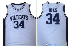 Maillot NCAA Pas Cher Wildcats Leonard Kevin 34 Bias Blanc