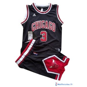 Maillot NBA Pas Cher Chicago Bulls Junior Dwyane Wade 3 Noir