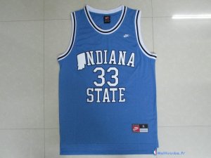 Maillot NCAA Pas Cher Indiana State Sycamores Larry Joe Bird 33 Bleu