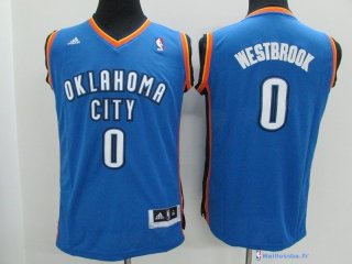 Maillot NBA Pas Cher Oklahoma City Thunder Junior Russell Westbrook 0 Bleu