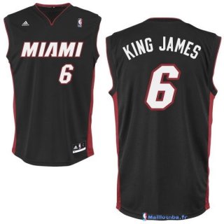 Maillot NBA Pas Cher Miami Heat King James 6 Noir