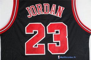 Maillot NBA Pas Cher Chicago Bulls Michael Jordan 23 Noir Rouge Engrener