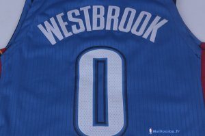 Maillot NBA Pas Cher Oklahoma City Thunder Russell Westbrook 0 Bleu Icon 2017/18