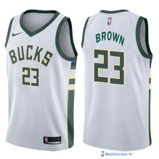 Maillot NBA Pas Cher Milwaukee Bucks Sterling Brown 23 Blanc Association 2017/18