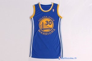 Maillot NBA Pas Cher Golden State Warriors Femme Stephen Curry 30 Bleu