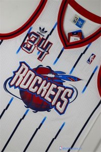 Maillot NBA Pas Cher Houston Rockets Hakeem Abdul Olajuwon 34 Retro Blanc