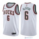 Maillot NBA Pas Cher Milwaukee Bucks Eric Bledsoe 6 Retro Blanc 2017/18