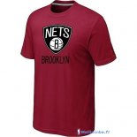 T-Shirt NBA Pas Cher Brooklyn Nets Bordeaux 01