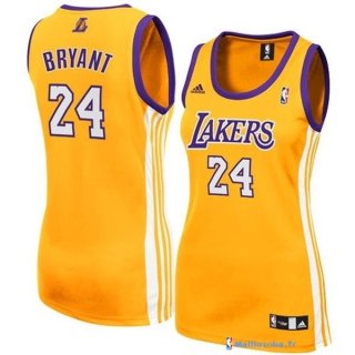 Maillot NBA Pas Cher Los Angeles Lakers Femme Kobe Bryant 24 Jaune