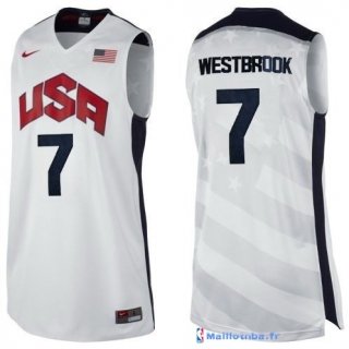 Maillot NBA Pas Cher USA 2012 Westbrook 7 Blanc