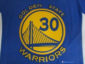 Maillot NBA Pas Cher Golden State Warriors Stephen Curry 30 Bleu MC