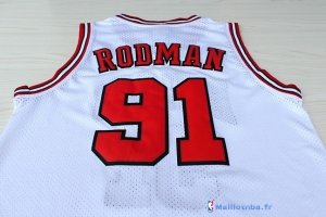 Maillot NBA Pas Cher Chicago Bulls Dennis Rodman 91 Blanc