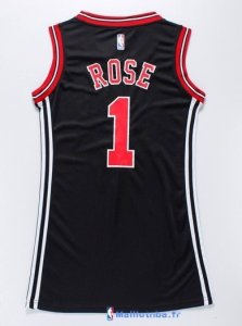 Maillot NBA Pas Cher Chicago Bulls Femme Derrick Rose 1 Noir