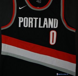 Maillot NBA Pas Cher Portland Trail Blazers Damian Lillard 0 Noir Icon 2017/18