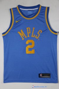 Maillot NBA Pas Cher Los Angeles Lakers Lonzo Ball 2 Retro Bleu 2017/18