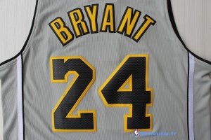 Maillot NBA Pas Cher Los Angeles Lakers Kobe Bryant 24 Gris Jaune