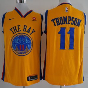 Maillot NBA Pas Cher Golden State Warriors Klay Thompson 11 Jaune Ville 2017/18