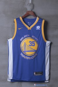 Maillot NBA Pas Cher Golden State Warriors Kevin Durant 35 Bleu 2017/18