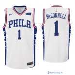 Maillot NBA Pas Cher Philadelphia Sixers T.J. McConnell 1 Blanc 2017/18