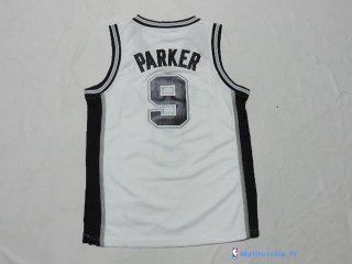 Maillot NBA Pas Cher San Antonio Spurs Junior Tony Parker 9 Blanc