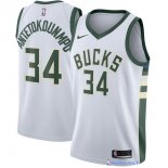 Maillot NBA Pas Cher Milwaukee Bucks Giannis Antetokounmpo 34 Blanc Association 2017/18