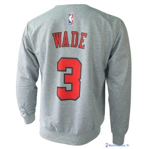 Maillot NBA Pas Cher Chicago Bulls Dwyane Wade 3 ML Gris