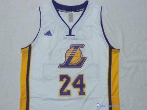 Maillot NBA Pas Cher Los Angeles Lakers Junior Kobe 24 Blanc