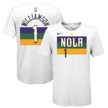New Orleans Pelicans Zion Williamson Nike White 2019/20 City Edition Name & Number T-Shirt