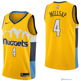 Maillot NBA Pas Cher Denver Nuggets Paul Millsap 4 Jaune Statement 2017/18