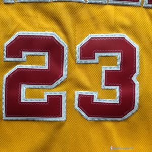 Maillot NBA Pas Cher Cleveland Cavaliers LeBron James 23 Jaune Dentelle