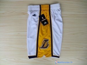 Pantalon NBA Pas Cher Los Angeles Lakers Blanc 01
