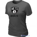 T-Shirt NBA Pas Cher Femme Brooklyn Nets Gris Fer