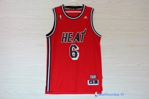 Maillot NBA Pas Cher Miami Heat LeBron James 6 Retro Rouge