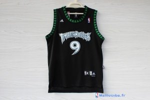 Maillot NBA Pas Cher Minnesota Timberwolves Ricky Rubio 9 Retro Noir