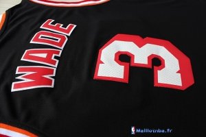 Maillot NBA Pas Cher Miami Heat Dwyane Wade 3 Retro Noir