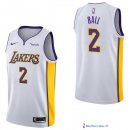 Maillot NBA Pas Cher Los Angeles Lakers Lonzo Ball 2 Blanc 2017/18