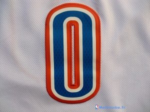 Maillot NBA Pas Cher Oklahoma City Thunder Russell Westbrook 0 Blanc