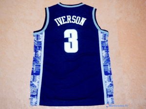 Maillot NCAA Pas Cher Georgetown Hoyas Allen Iverson 3 Bleu