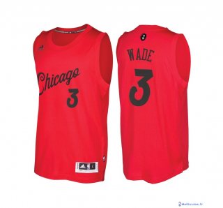 Maillot NBA Pas Cher Noël Chicago Bulls Dwyane Wade 3 Rouge