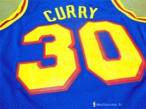 Maillot NBA Pas Cher Golden State Warriors Stephen Curry 30 Retro Bleu