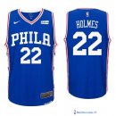 Maillot NBA Pas Cher Philadelphia Sixers Richaun Holmes 22 Bleu 2017/18