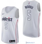 Maillot NBA Pas Cher Washington Wizards Markieff Morris 5 Nike Blanc Ville 2017/18