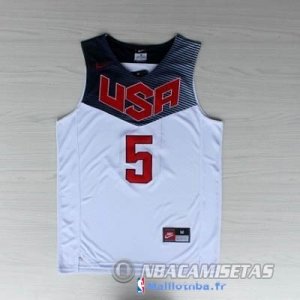 Maillot NBA Pas Cher USA 2014 Durant 5 Blanc