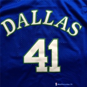 Maillot NBA Pas Cher Dallas Mavericks Dirk Nowitzki 41 Retro Bleu