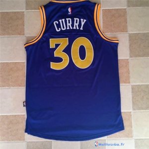 Maillot NBA Pas Cher Golden State Warriors Stephen Curry 30 Retro Bleu Jaune