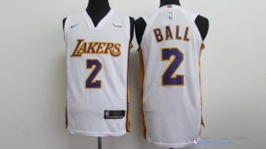 Maillot NBA Pas Cher Los Angeles Lakers Lonzo Ball 2 Blanc Association 2017/18