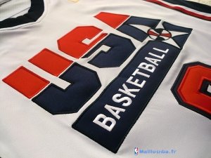 Maillot NBA Pas Cher USA 1992 Jordan 9 Blanc