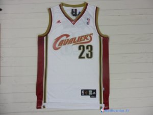 Maillot NBA Pas Cher Cleveland Cavaliers LeBron James 23 Retro Dentelle Blanc