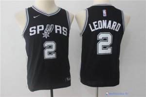 Maillot NBA Pas Cher San Antonio Spurs Junior Kawhi Leonard 2 Noir Icon 2017/18